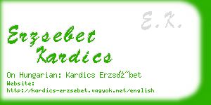 erzsebet kardics business card